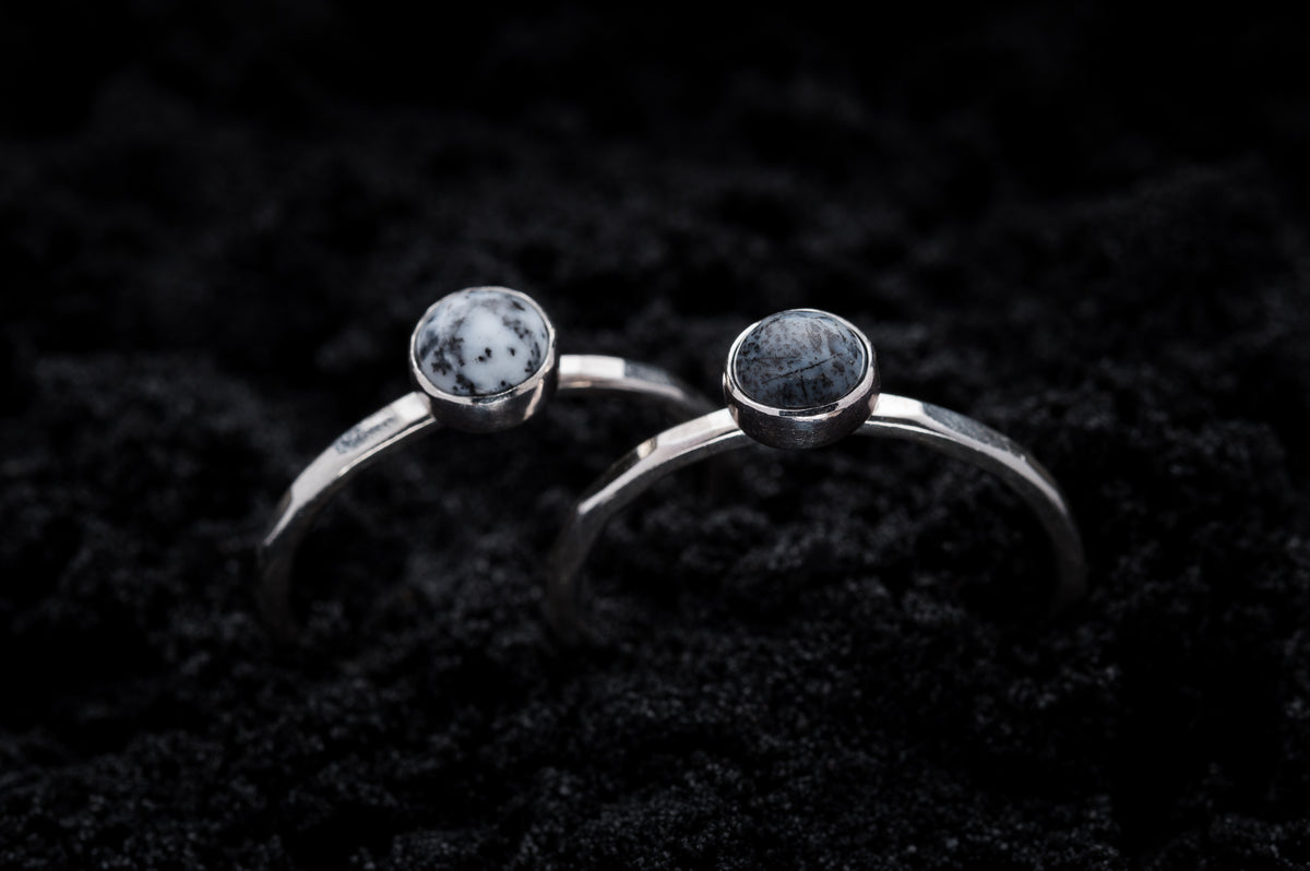 Dendritic Agate Spell Ring - Gold