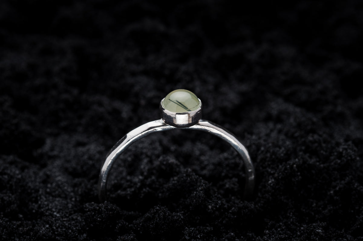 Prehnite Spell Ring - Silver