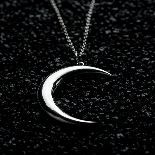 Crescent Moon Pendant XL in Sterling Silver