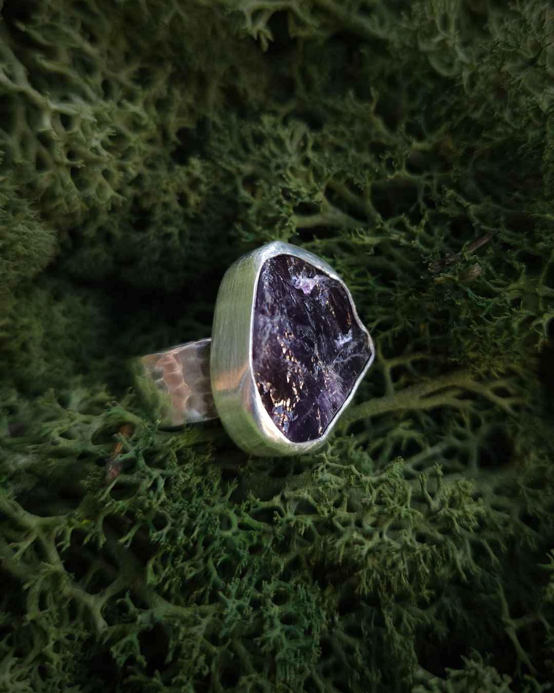 Chunky Rough Cut Amethyst Ring – Wilde Folk Jewellery