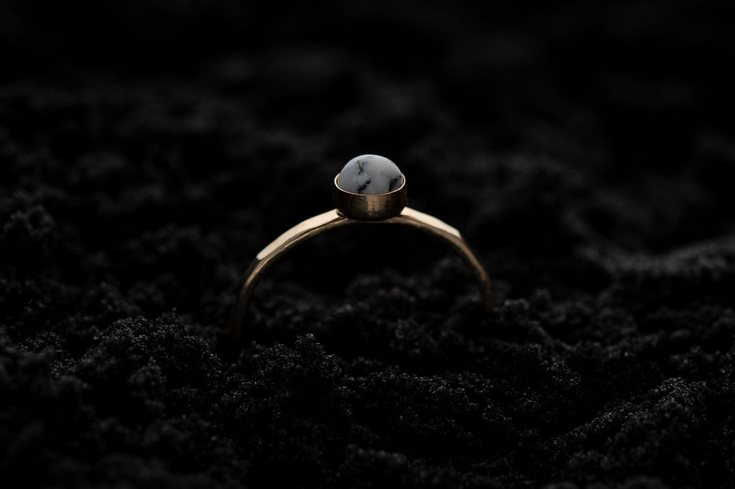 Dendritic Agate Spell Ring - Gold