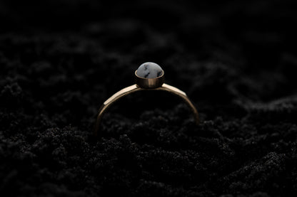 Dendritic Agate Spell Ring - Gold