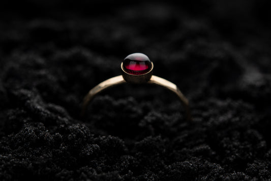 Garnet Spell Ring - Gold
