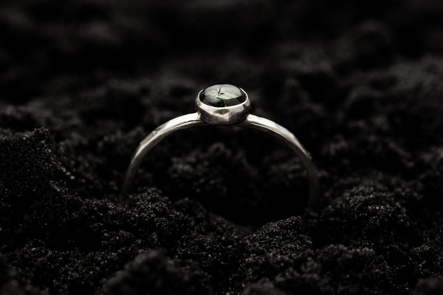 Green Tourmaline Spell Ring - Silver