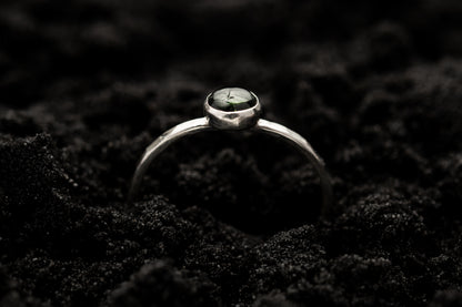 Green Tourmaline Spell Ring - Silver