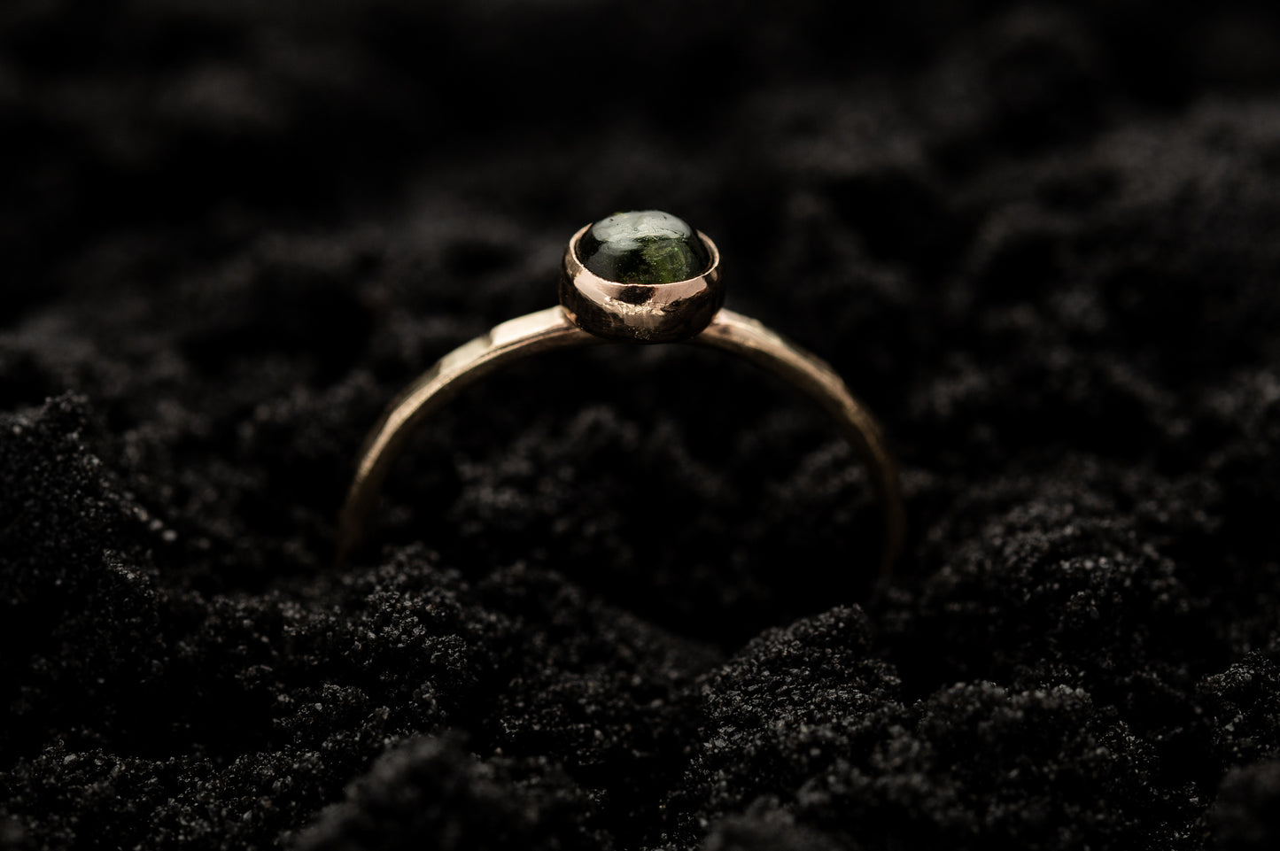 Green Tourmaline Spell Ring - Gold