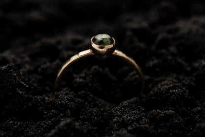 Green Tourmaline Spell Ring - Gold