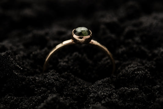 Green Tourmaline Spell Ring - Gold