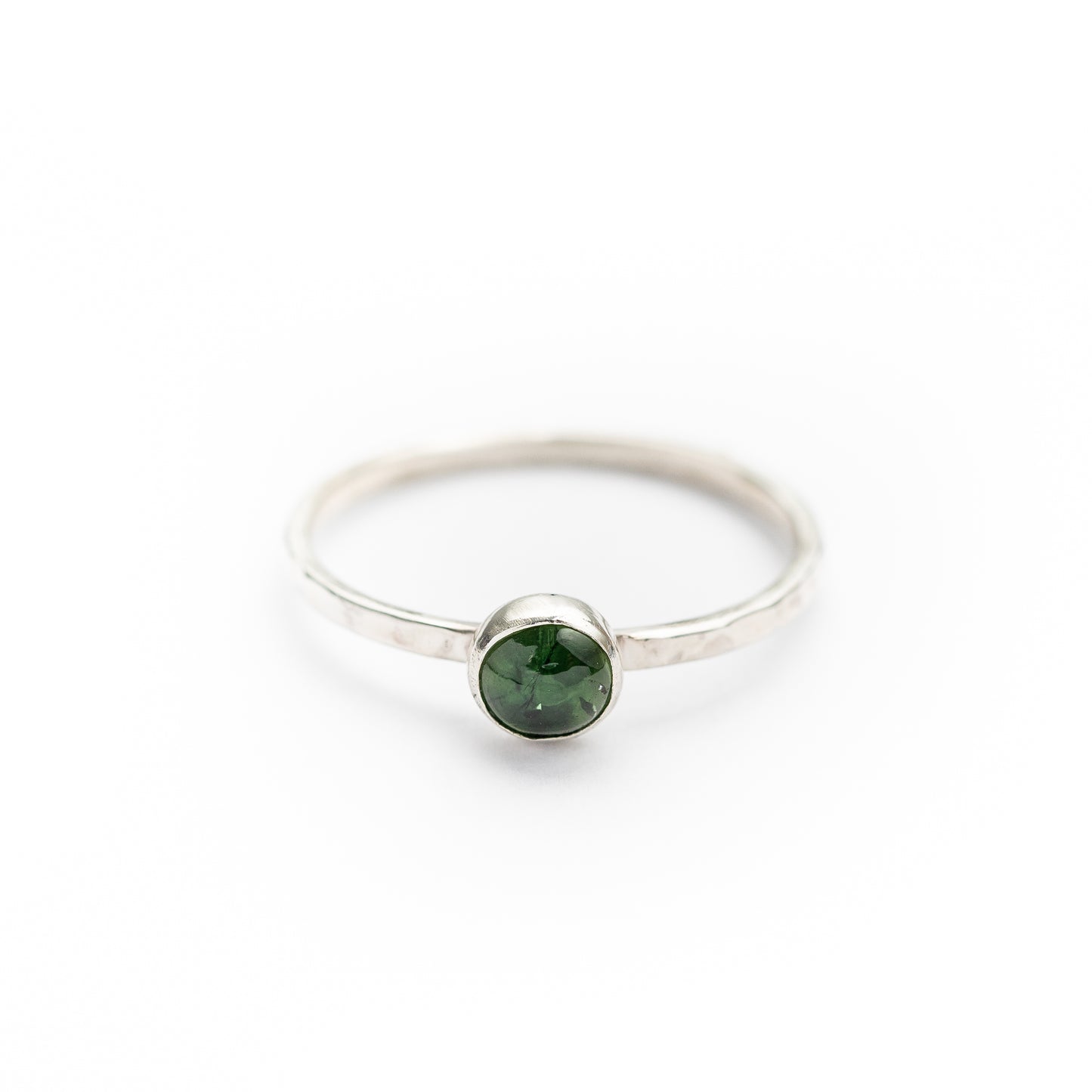 Green Tourmaline Spell Ring - Silver