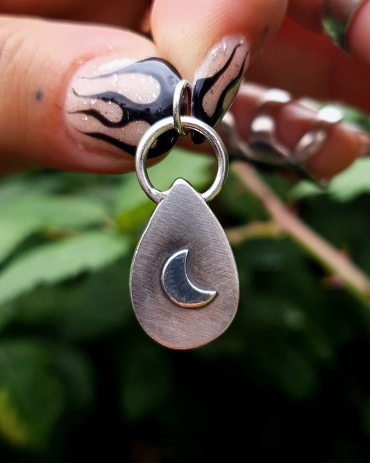 Rainbow Moonstone Crescent Pendant