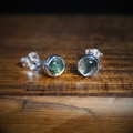 Moss Agate Stud Earrings (5mm)