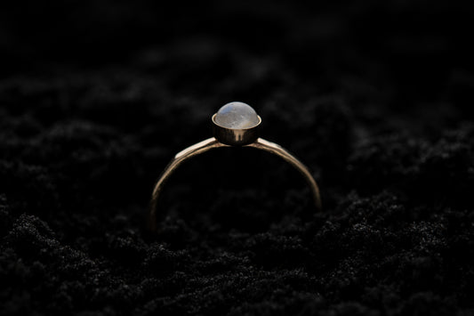Rainbow Moonstone Spell Ring - Gold