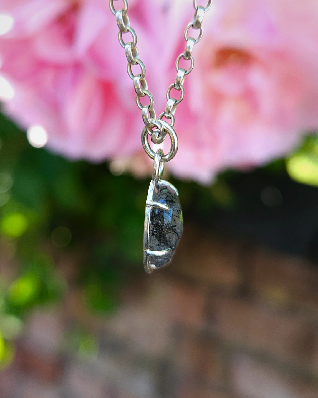 Small Tourmalinated Quartz Pendant - Seconds Sale