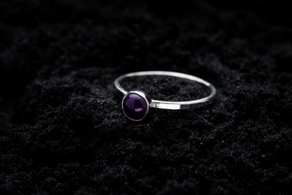 Amethyst Spell Ring - Silver