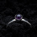 Amethyst Spell Ring - Silver