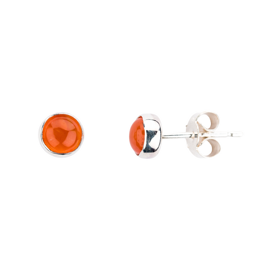 Carnelian Stud Earrings (5mm)