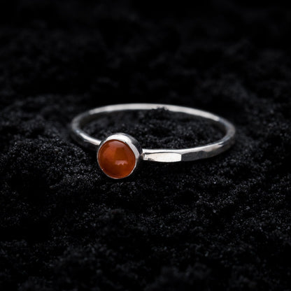 Carnelian Spell Ring - Silver