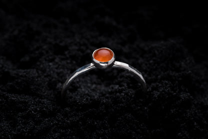 Carnelian Spell Ring - Silver