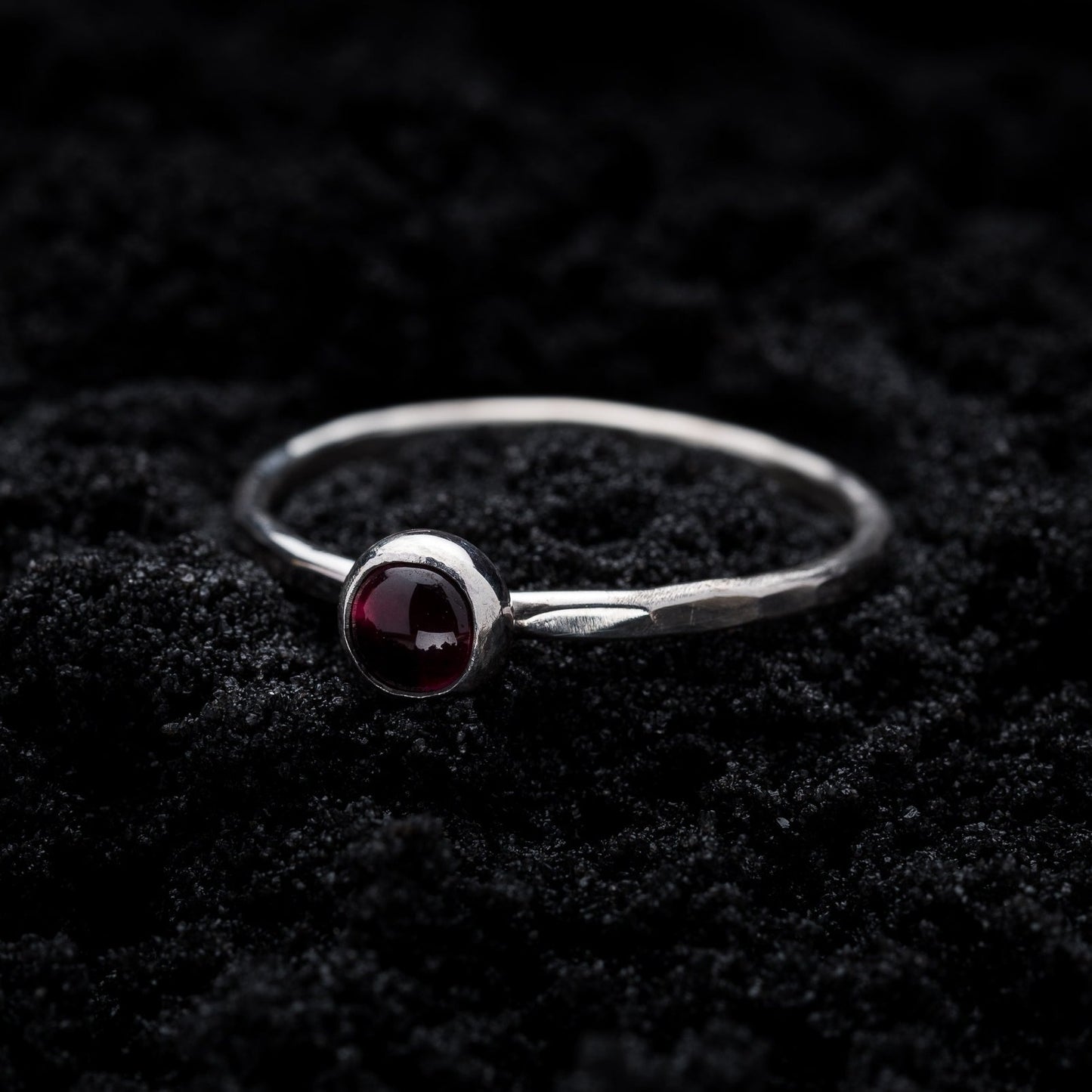 Garnet Spell Ring - Silver