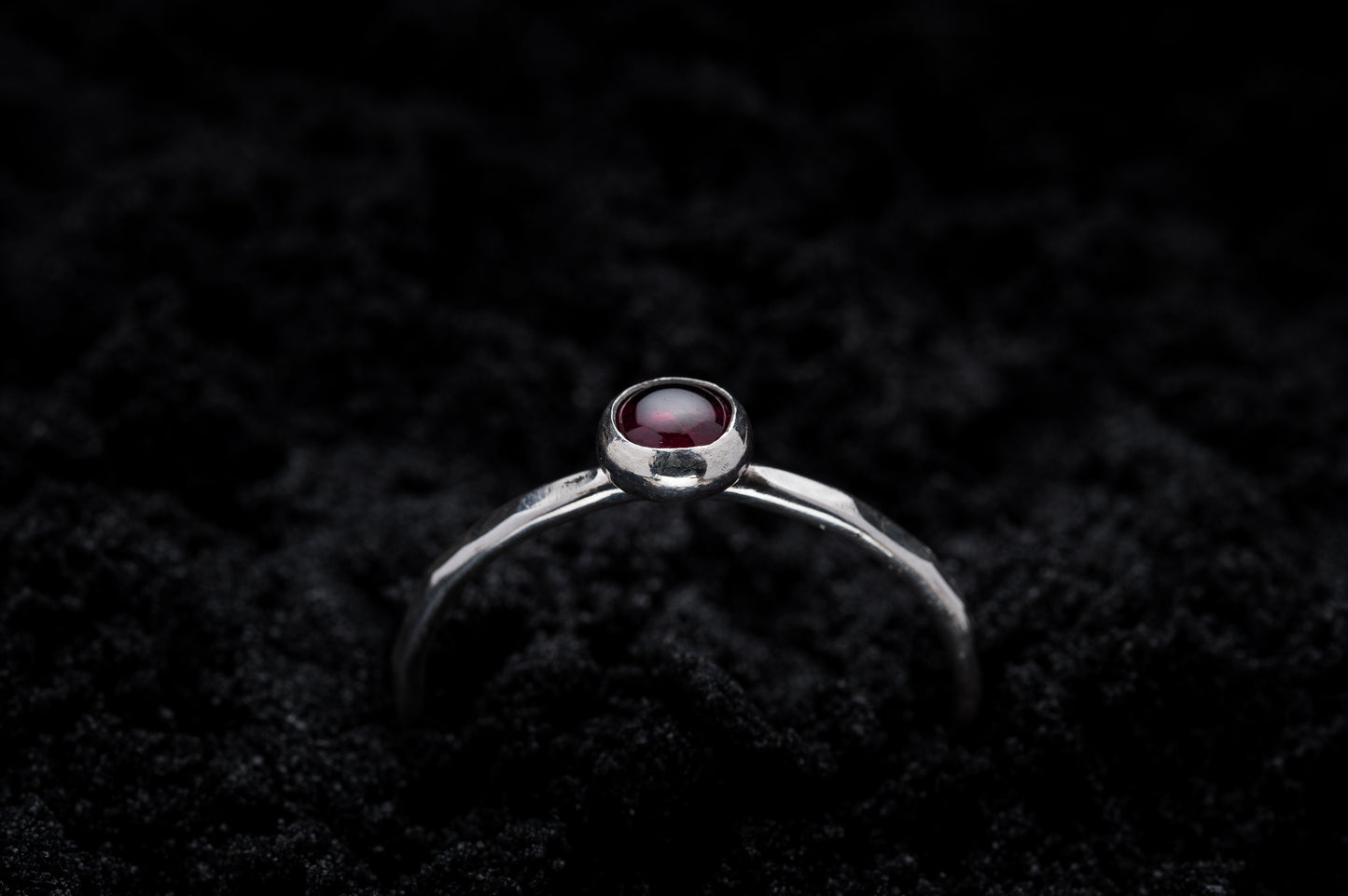 Garnet Spell Ring - Silver