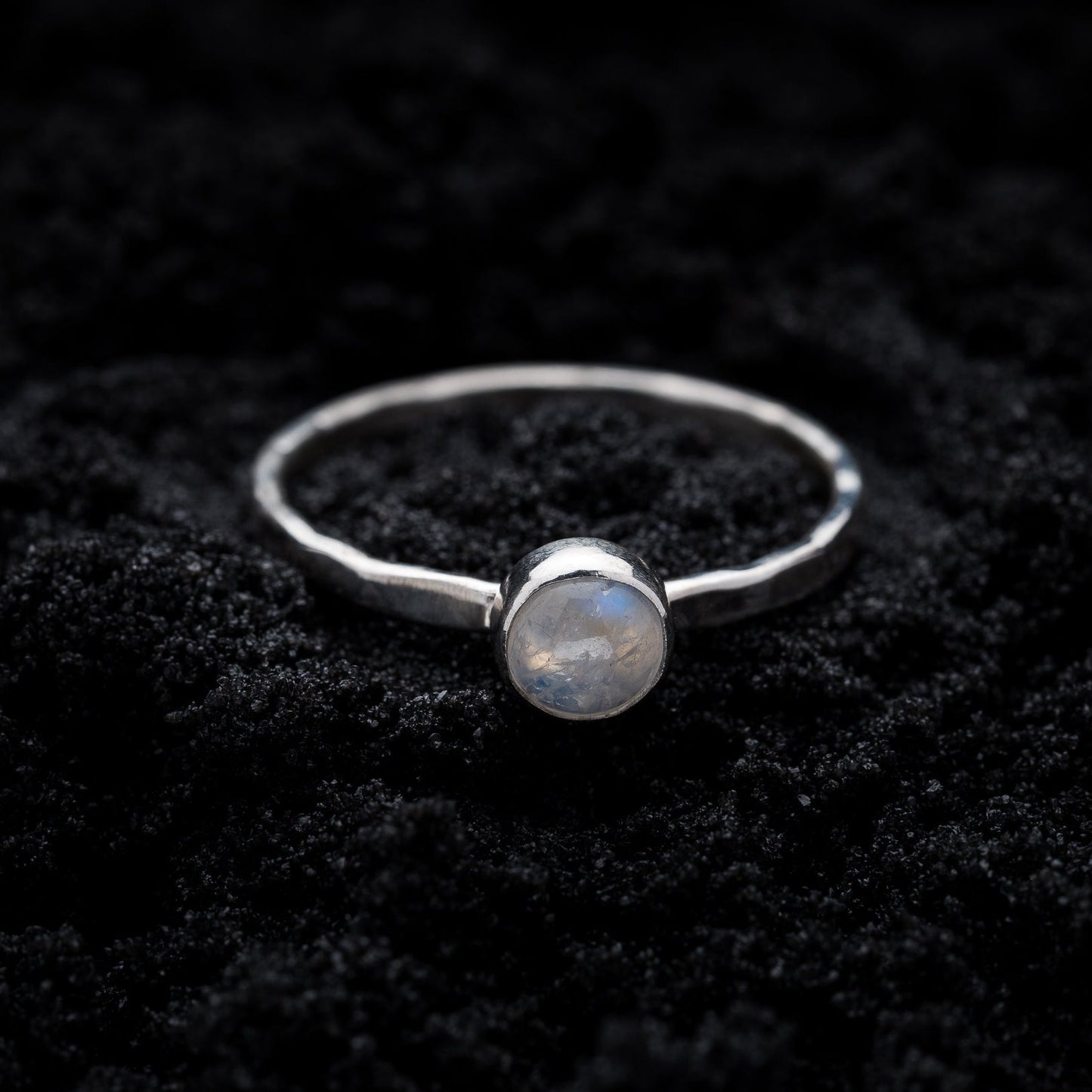 Rainbow Moonstone Spell Ring - Silver