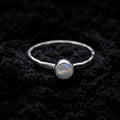 Rainbow Moonstone Spell Ring - Silver