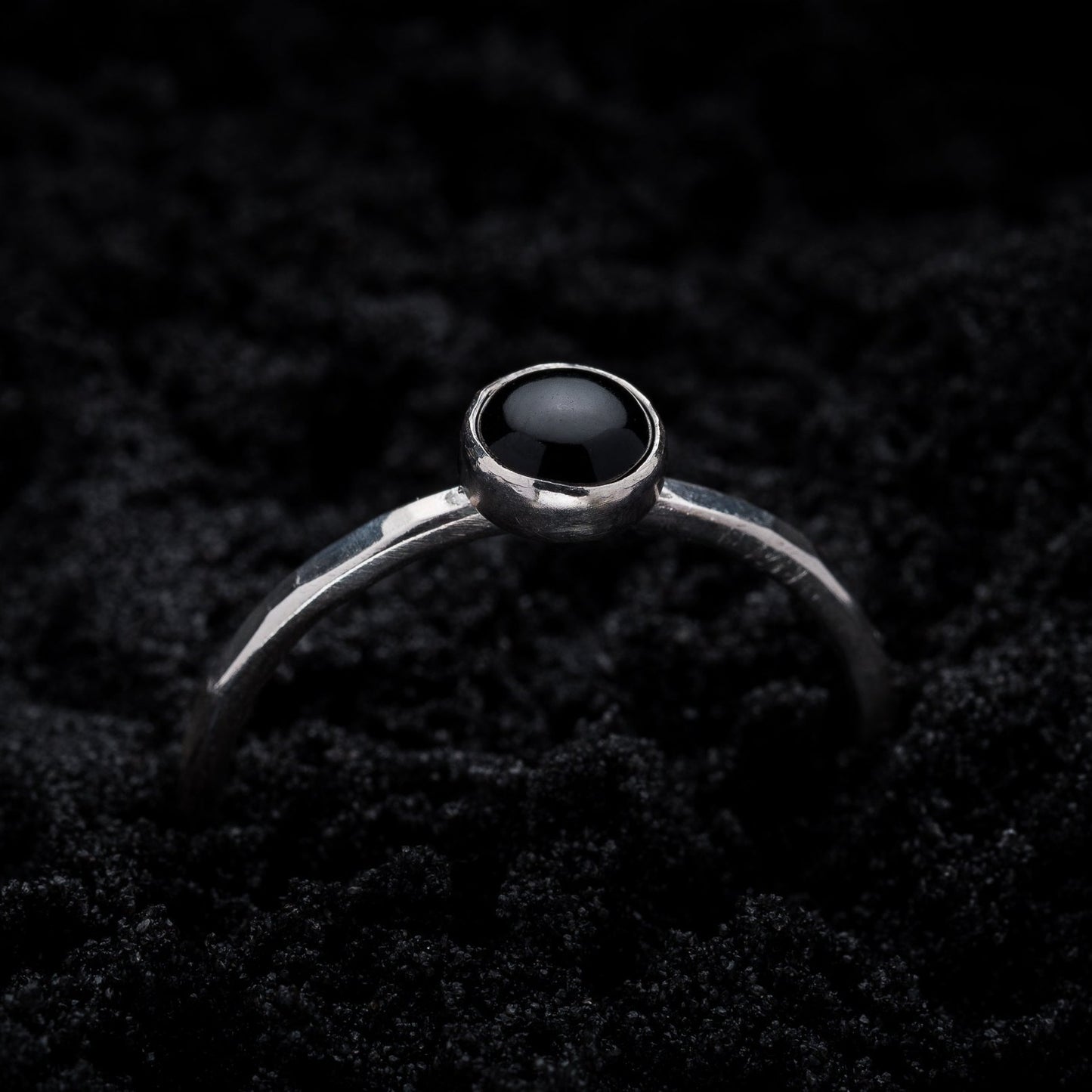Onyx Spell Ring - Silver