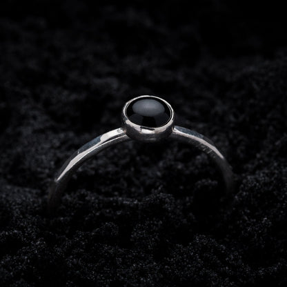 Onyx Spell Ring - Silver