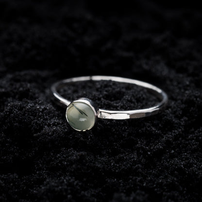 Prehnite Spell Ring - Silver