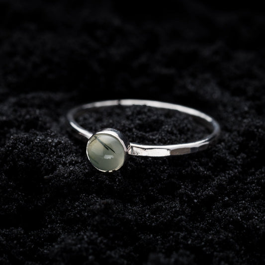 Prehnite Spell Ring - Silver