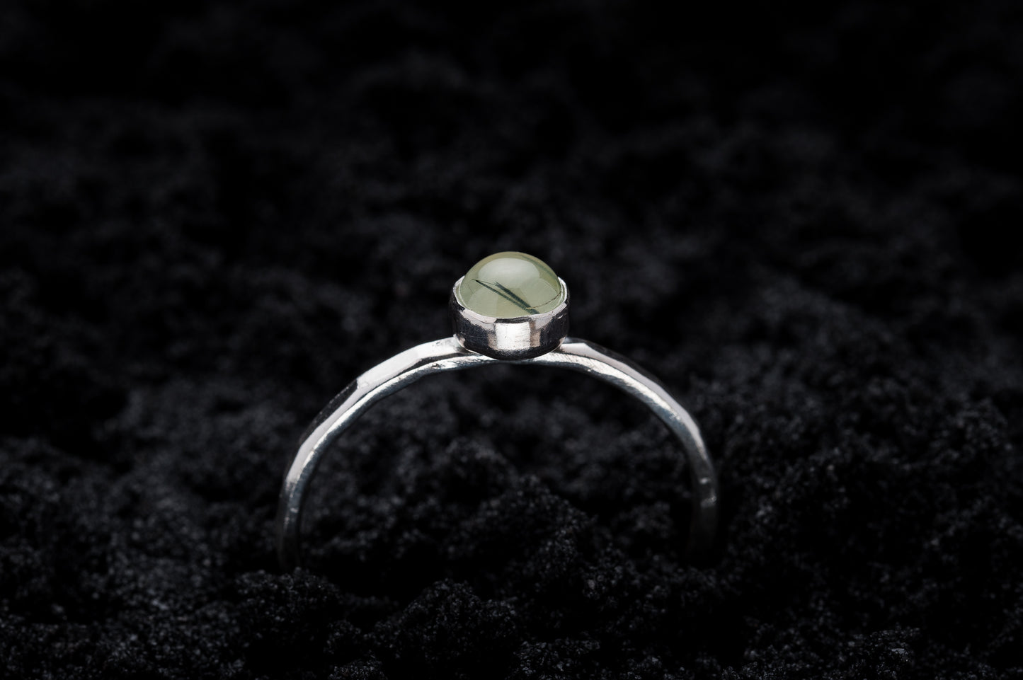 Prehnite Spell Ring - Silver